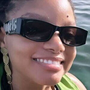 Palm Angels PERI007 ANGEL 1007 Sunglasses Black Rectangle Frame, Grey Lenses